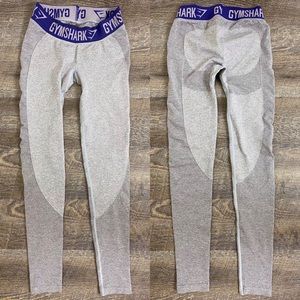 Gym Shark Flex Leggings Purple Light Grey Mid Rise